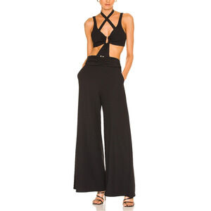Patbo 'Cutout' Black Pearl Accent Jumpsuit Size 10